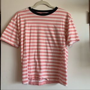 pink striped topshop tee